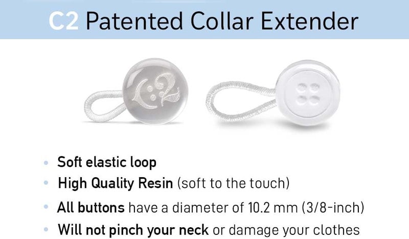 C2 - Collar Extenders for Mens Shirts - White & Clear - Image 4